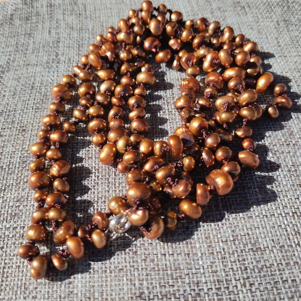 Honora Freshwater Baroque Pearl Bronze 60 Necklace 925 Sterling Silver 45$